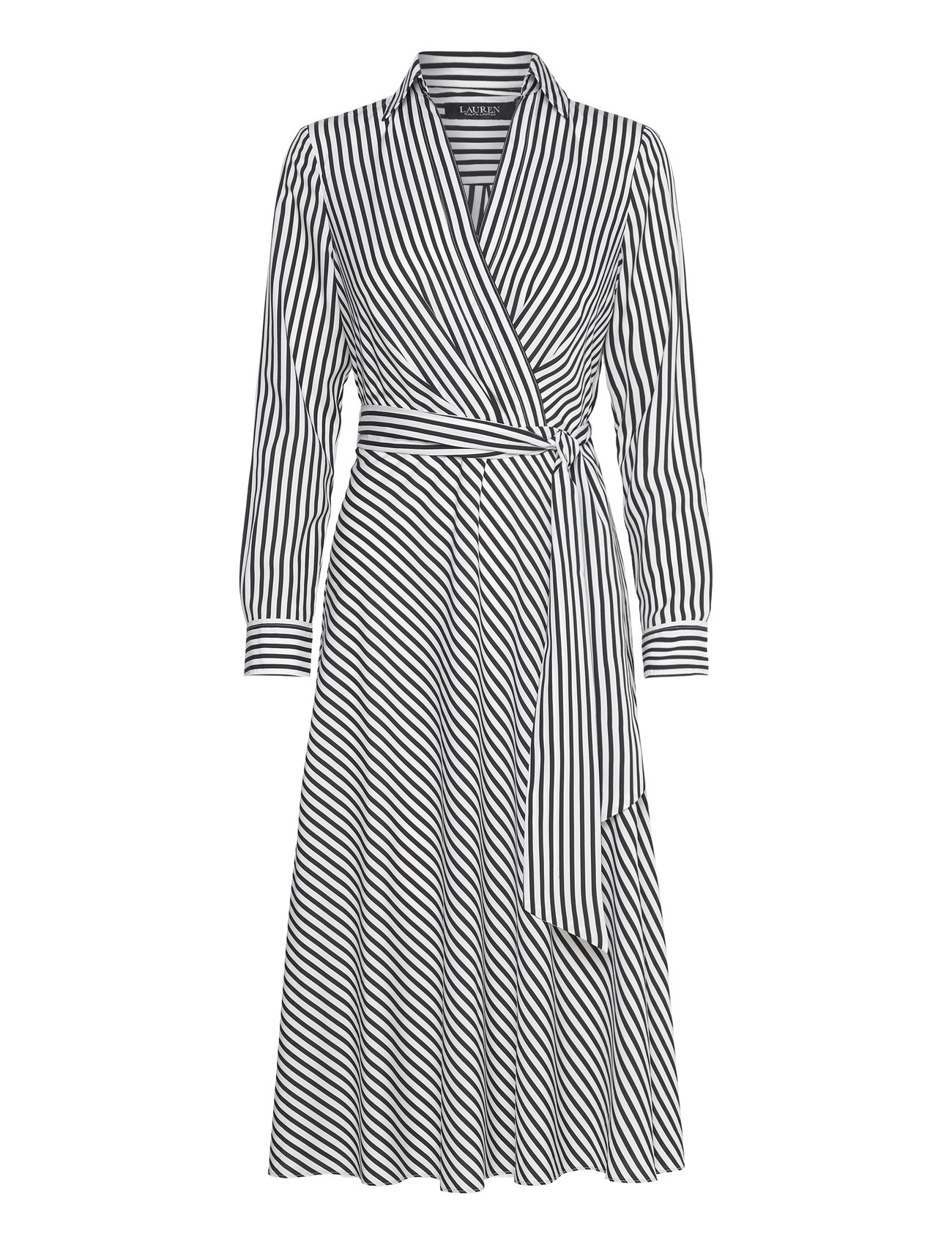 Lauren Ralph Lauren Striped Surplice Crepe Midi Dress Midi Kjoler