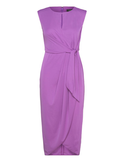 Lauren Ralph Lauren Stretch Jersey Tie Front Dress Midi Kjoler