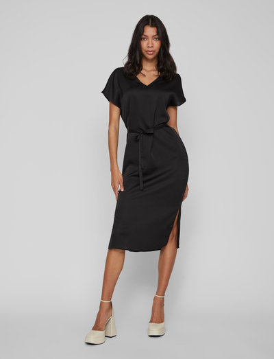 Vila Viellette V Neck S S Dress Su Noos Sukienki Do Kolan I Midi