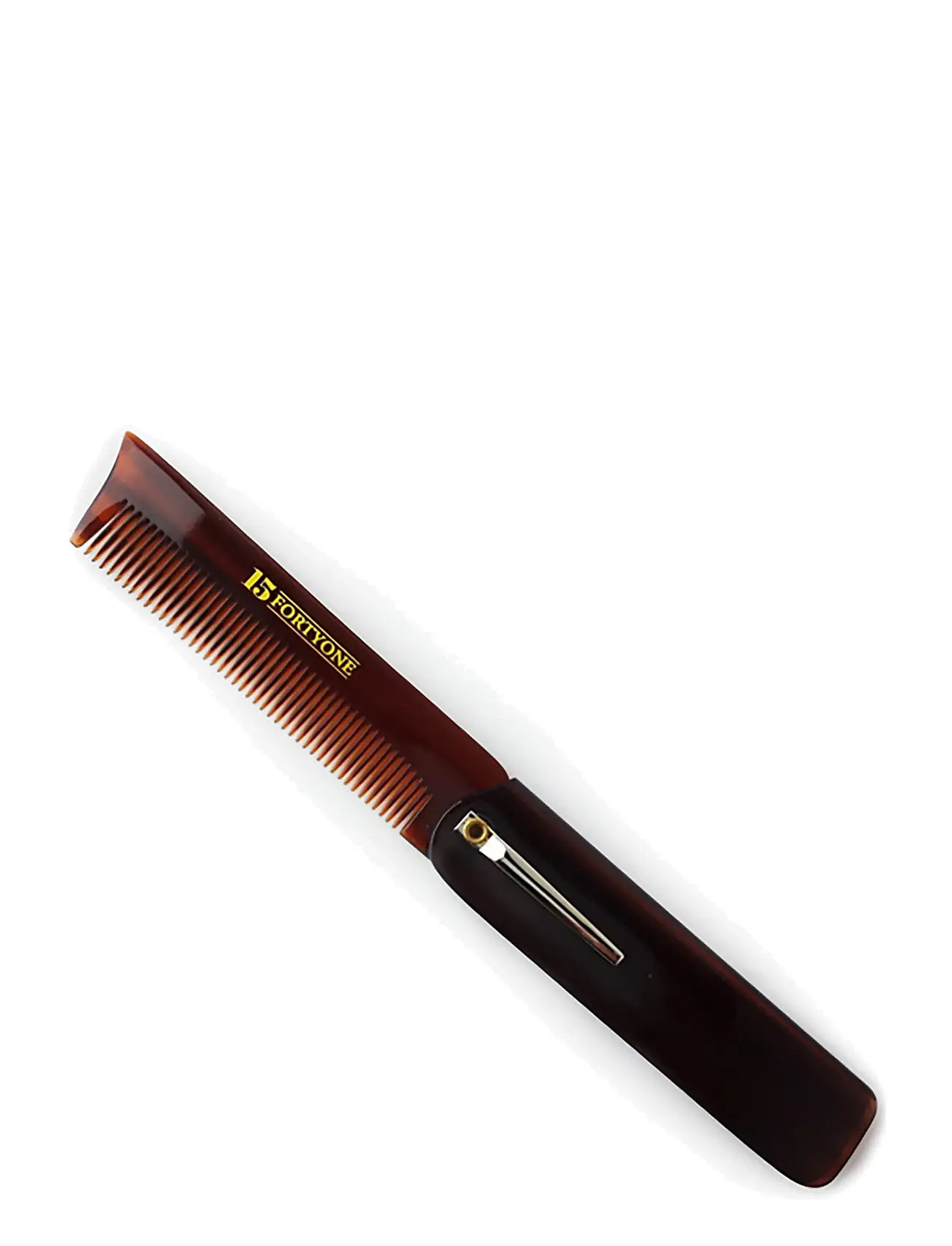 1541 of London Folding Pocket Hair & Beard Comb With Clip, One Size, Brown, Styling > Kamme Og Børster, Herre
