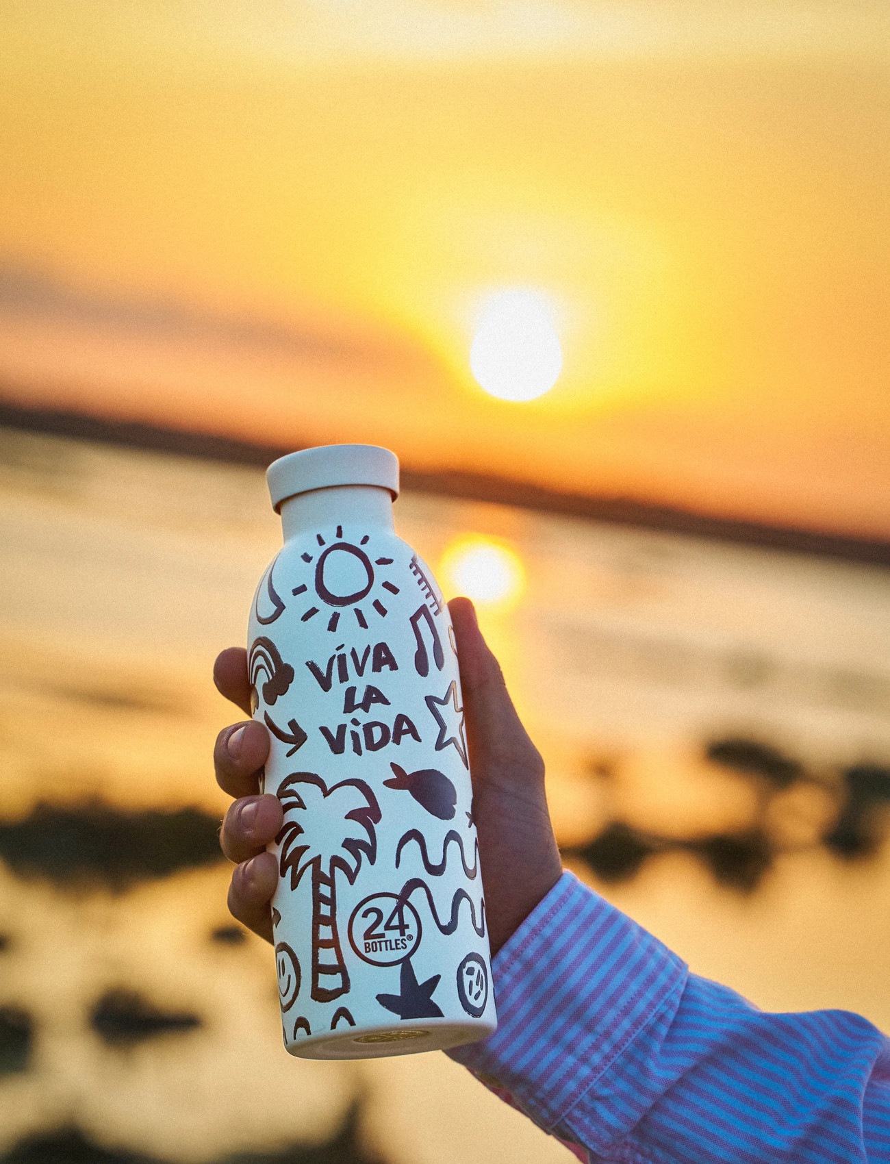 24bottles Clima 500 ml - Viva La Vida, 500 ml, Black, Køkken > Vandflasker, Unisex