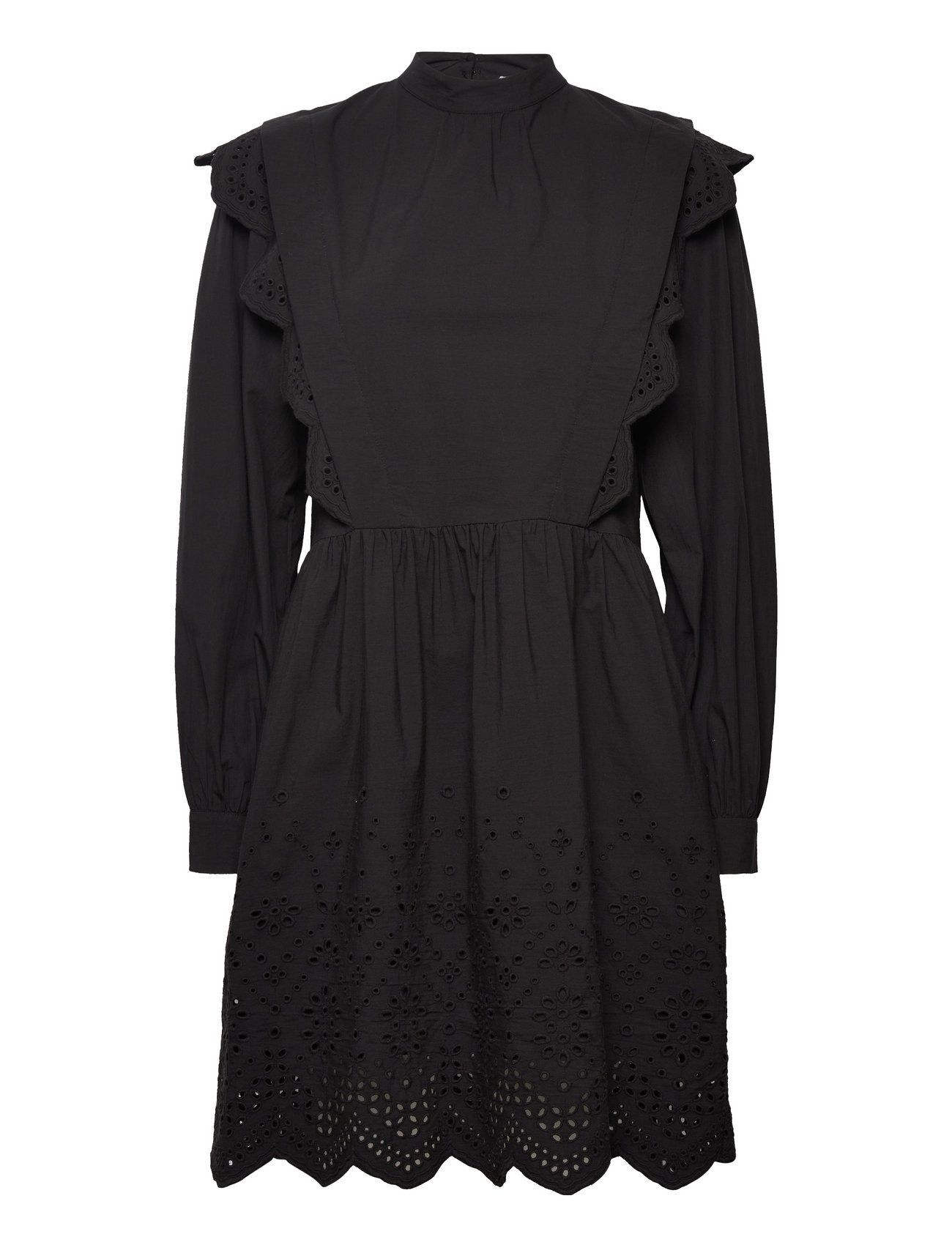 2Nd Jaylin Tt - Broderie Anglaise Kort Kjole Black 2NDDAY
