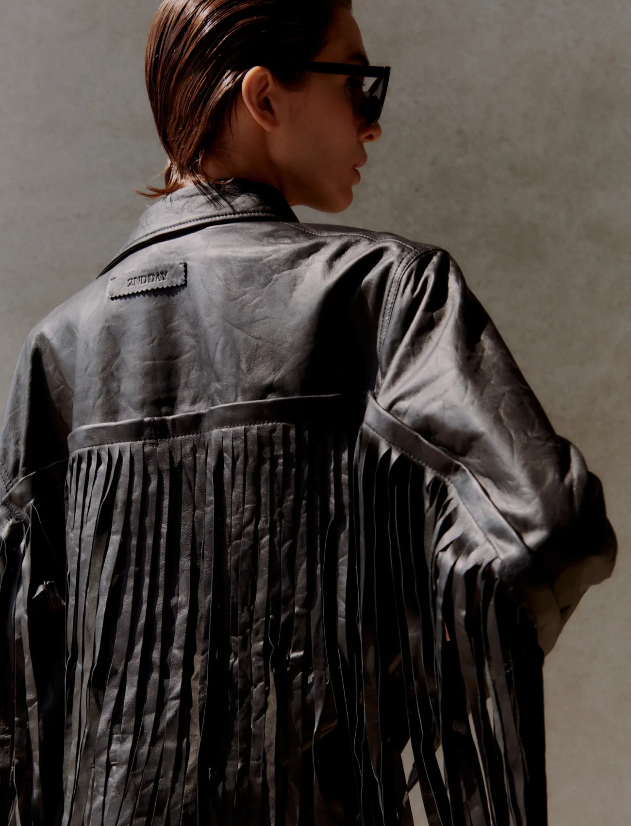 2NDDAY 2Nd Brucet - Fine Leather, 38, Black, Jakker > Læder, Dame