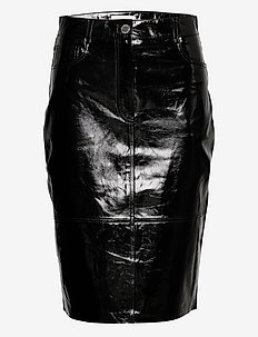 2ND Edition Cherry - Patent Leather - nederdele i læder - black