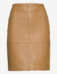 2ND Cecilia - Classic Leather - nederdele i læder - breen