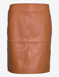 2ND Cecilia - Classic Leather - nederdele i læder - sugar almond