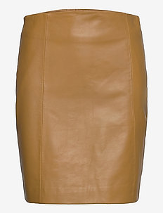 2ND Electra - Refined Leather - nederdele i læder - dried tobacco