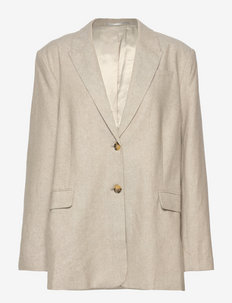 2ND Carey - Soft Linen - single breasted blazers - olive gray