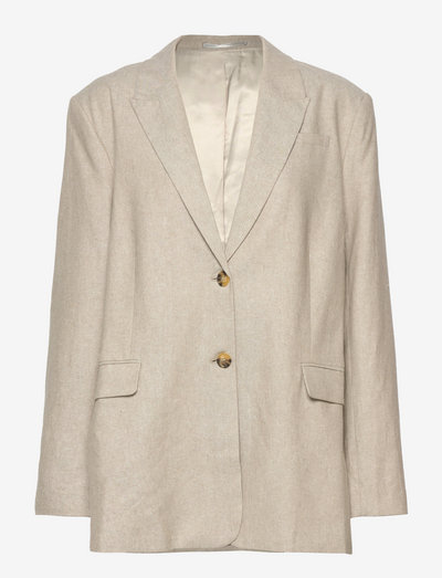 2ND Carey - Soft Linen - enkeltradede blazere - olive gray