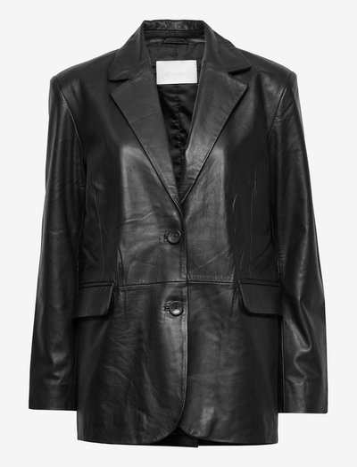 2ND Barnett - Refined Leather - enkeltradede blazere - deep black