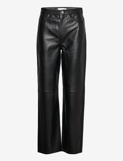 2ND Raven - Leather Appeal - spodnie skórzane - black