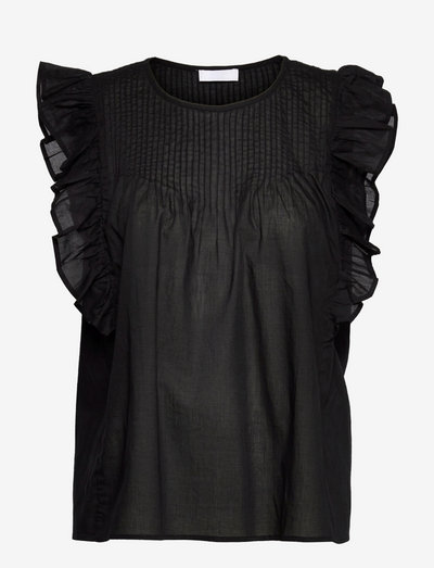 2ND Martina TT - Cotton Voile - sleeveless blouses - jet black