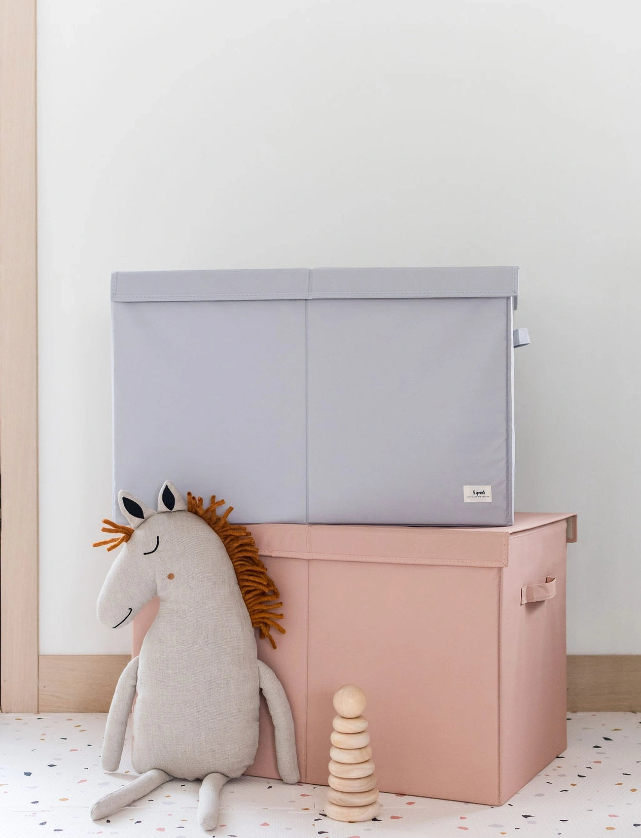 3 Sprouts 3 Sprouts Storage Box With Lid, Clay, One Size, Beige, Opbevaring > Opbevaringskasser, Børn