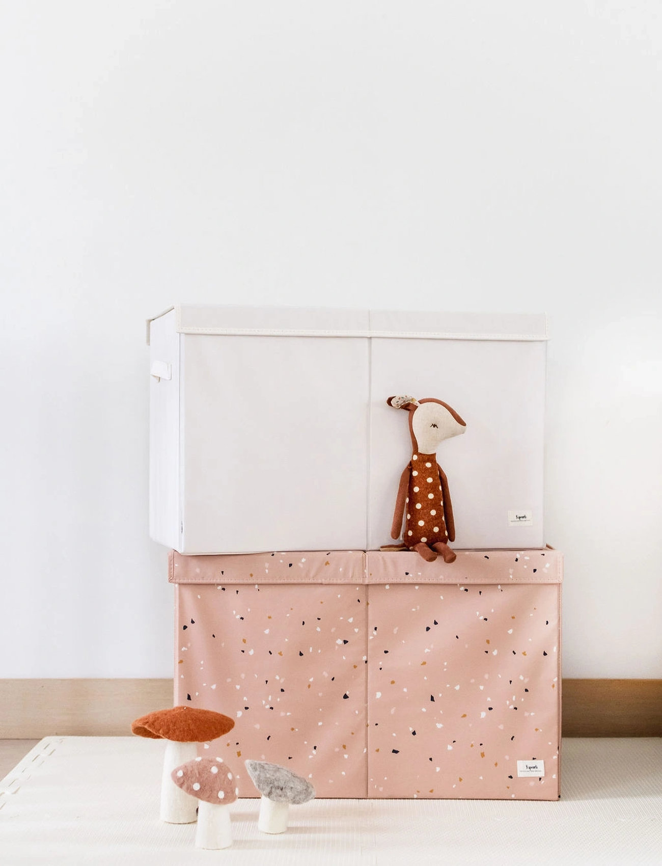 3 Sprouts 3 Sprouts Storage Box With Lid, Cream, One Size, Cream, Opbevaring > Opbevaringskasser, Børn