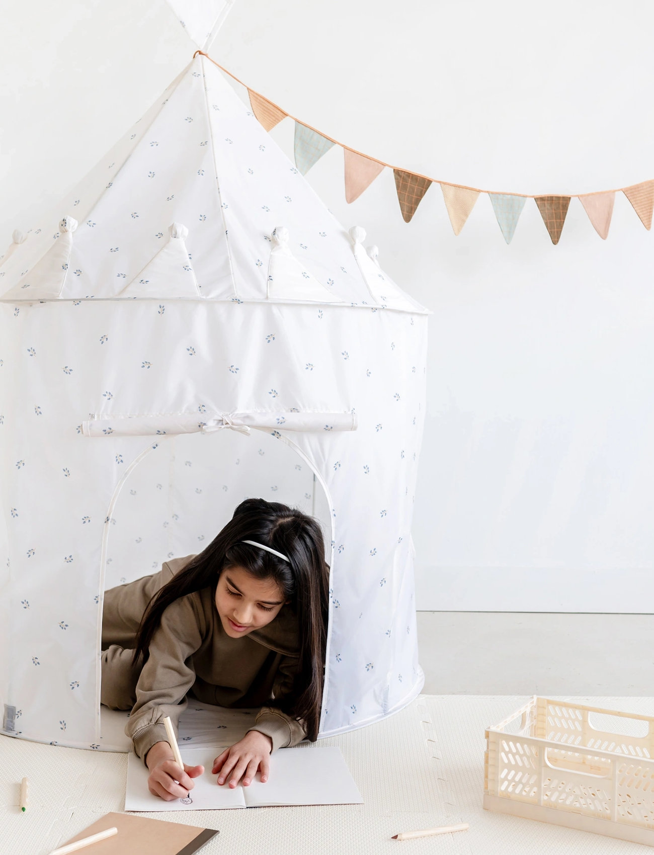 3 Sprouts 3 Sprouts Play Tent, Blueberry Ivory, One Size, White, Legetelte Og -Tunneler > Legetelt, Børn