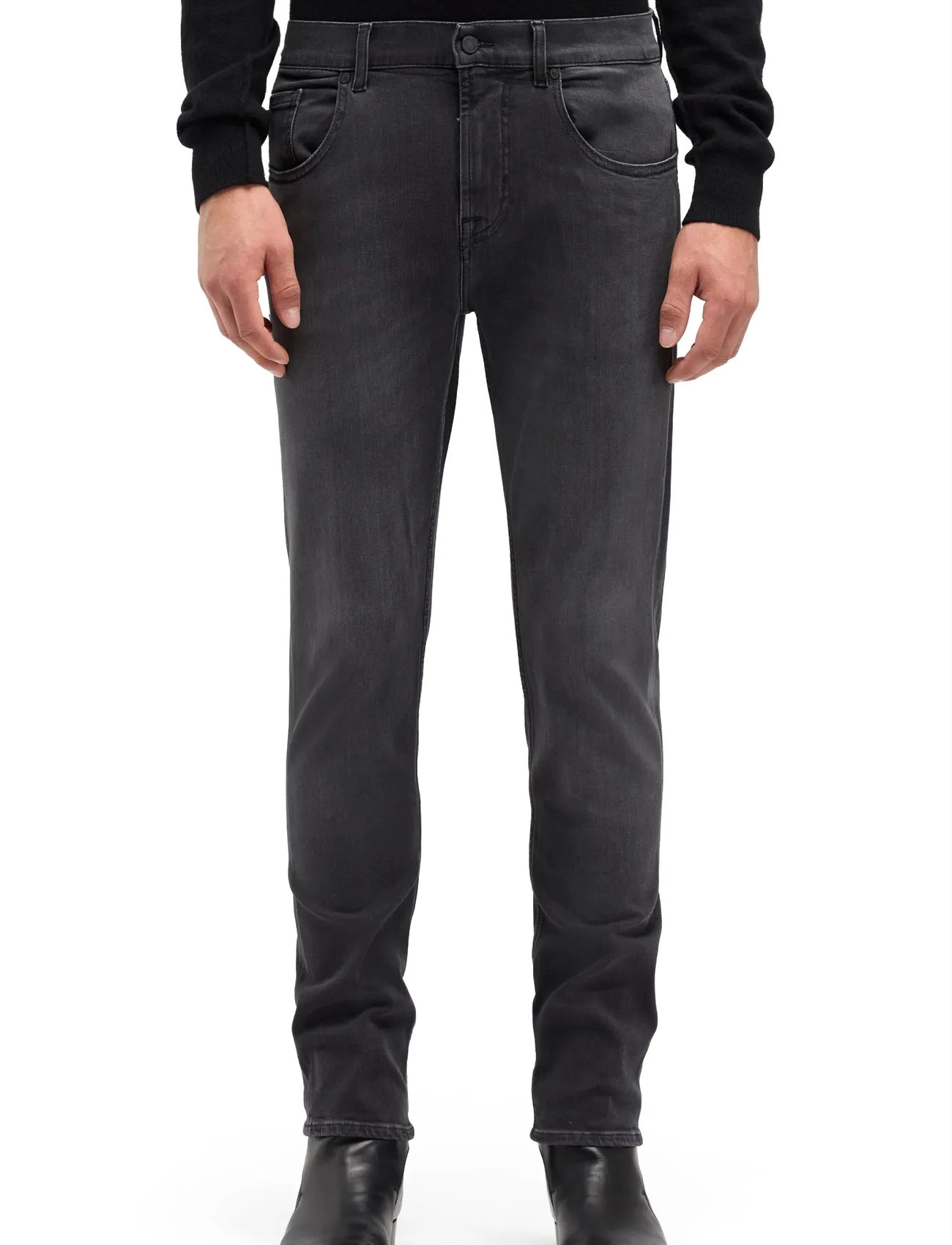 7 For All Mankind Slimmy Tapered Washed Black, 34 x 32, Grey, Jeans > Tapered, Herre