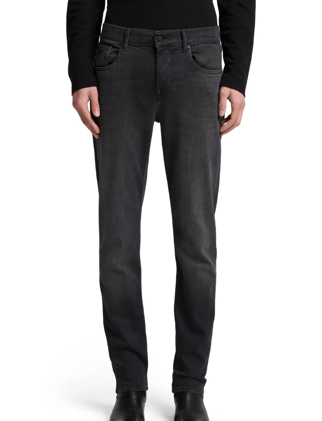 7 For All Mankind Slimmy Tapered Washed Black, 36 x 32, Black, Jeans > Tapered, Herre