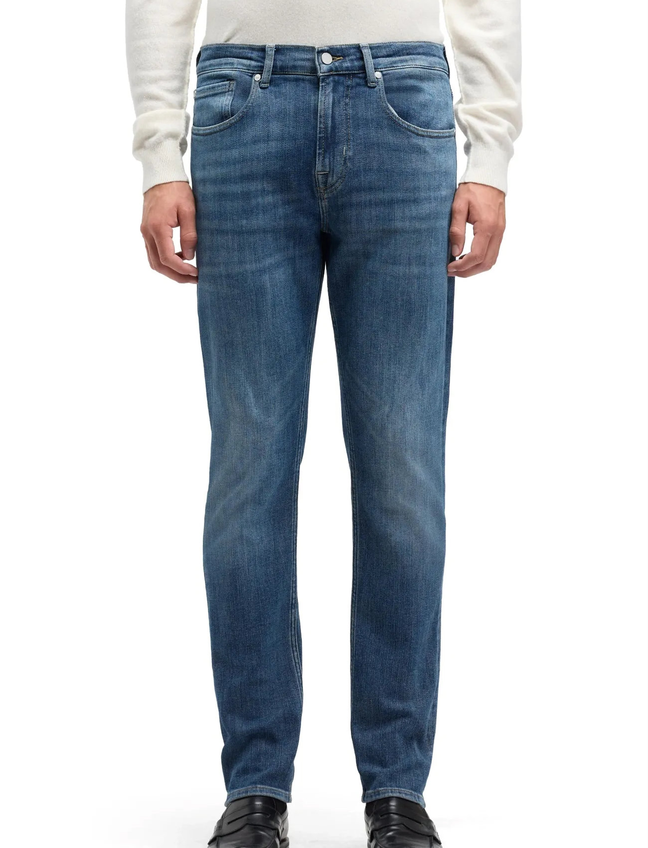 7 For All Mankind Slimmy Tapered Estate, 38 x 32, Blue, Jeans > Almindelige, Herre