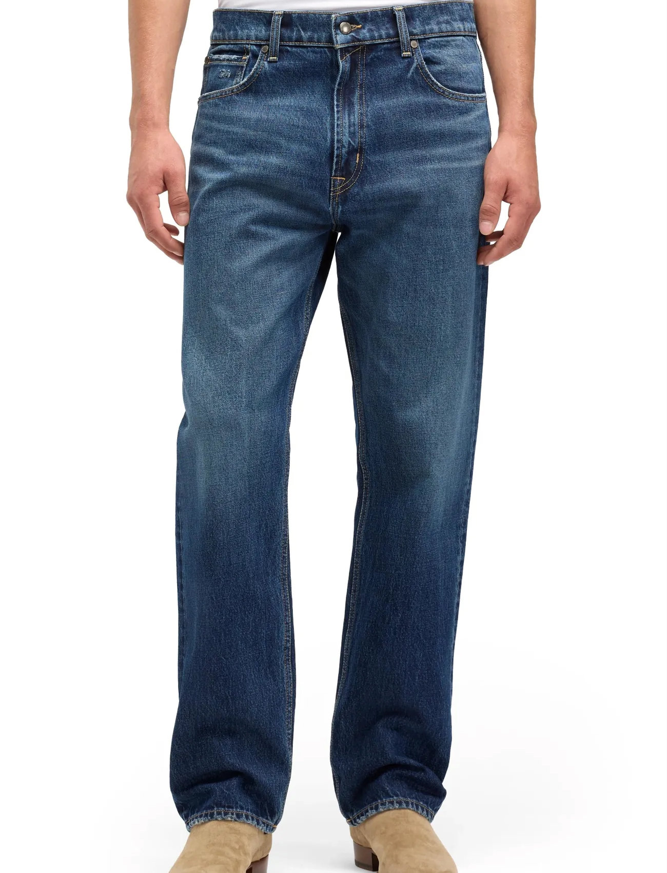7 For All Mankind Modern Straight Brave, 33 x 32, Blue, Jeans > Almindelige, Herre