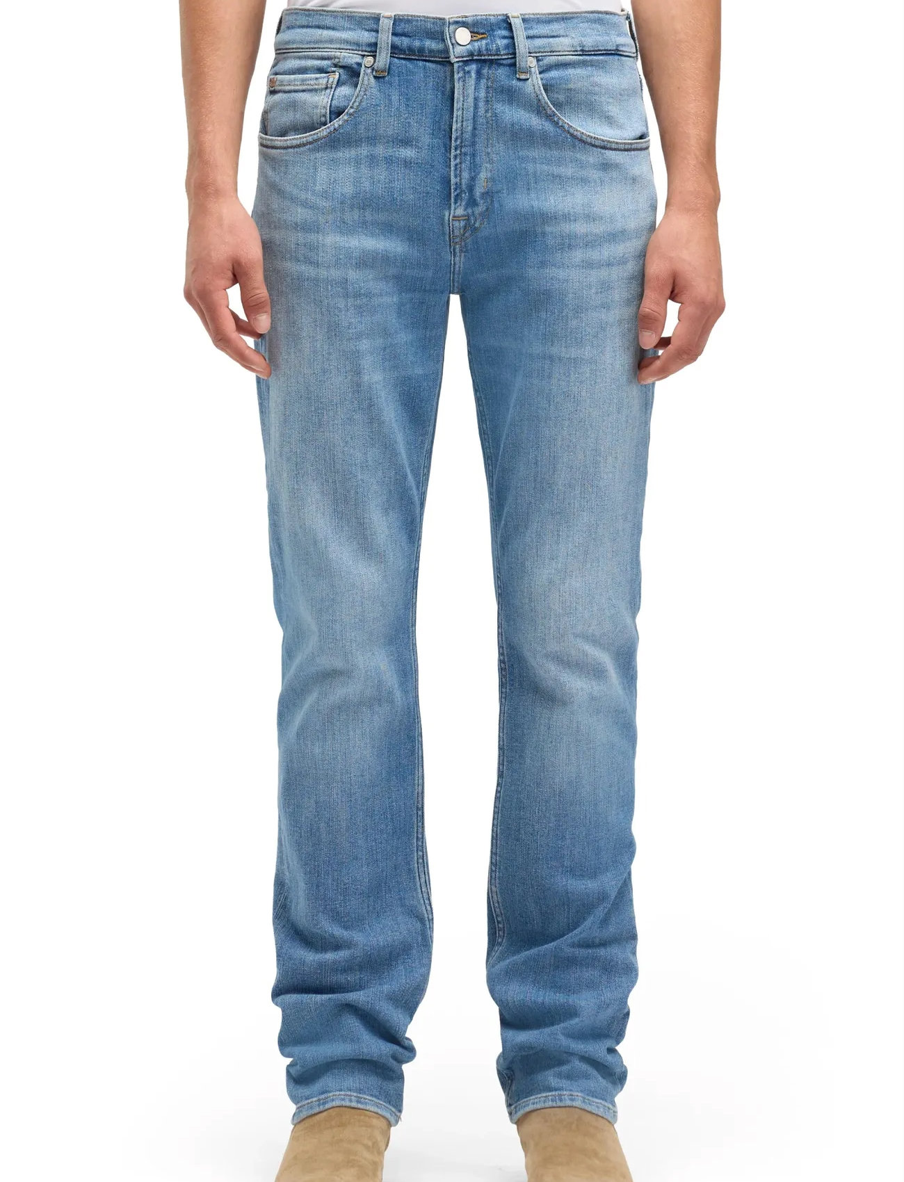 7 For All Mankind The Straight Estate, 33 x 34, Blue, Jeans > Almindelige, Herre