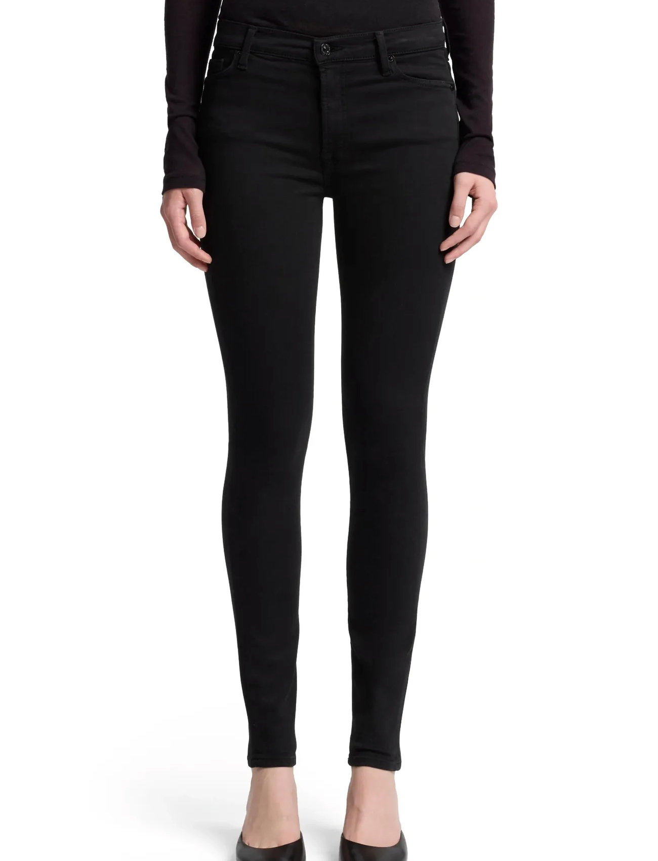 7 For All Mankind Hw Skinny Rinsed Black, 31 x 30, Black, Jeans > Skinny, Dame