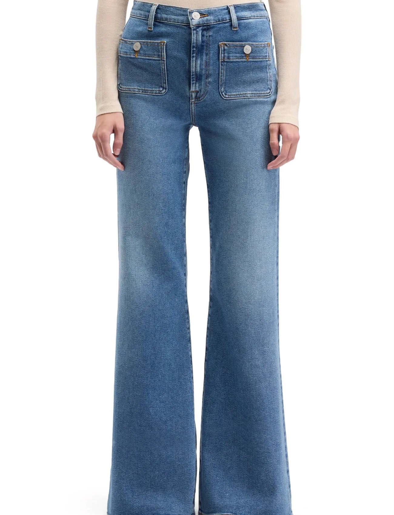 7 For All Mankind Modern Dojo Tailorless Oceanstone With Patch Pockets, 28 x 32, Blue, Jeans > Boot Cut, Dame