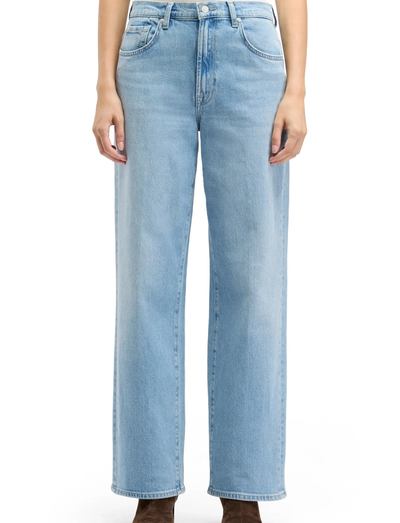7 For All Mankind Stovepipe Straight Seabreeze, 27 x 32, Blue, Jeans > Lige-Almindelige, Dame