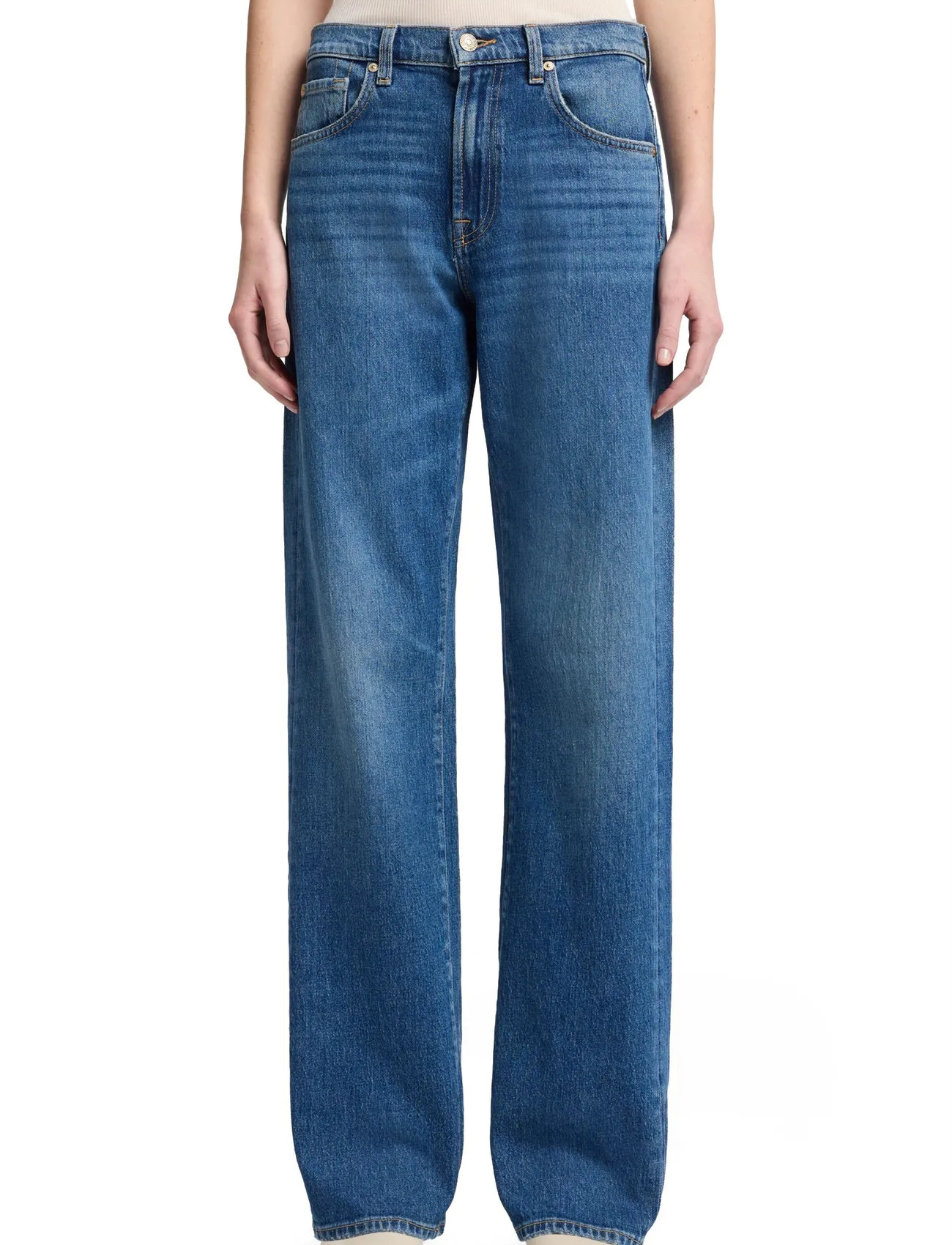 7 For All Mankind Tess Trouser Explorer, 27 x 34, Blue, Jeans > Lige-Almindelige, Dame