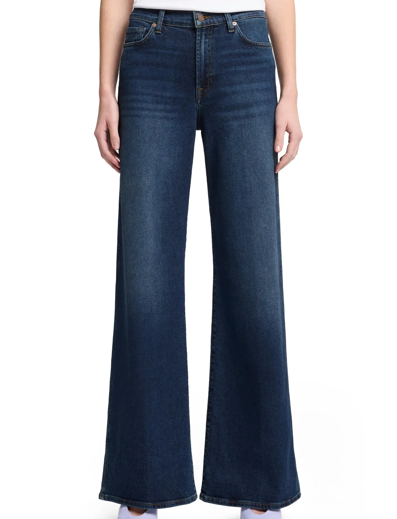7 For All Mankind Lotta Cisco, 32 x 34, Blue, Jeans > Flares, Dame