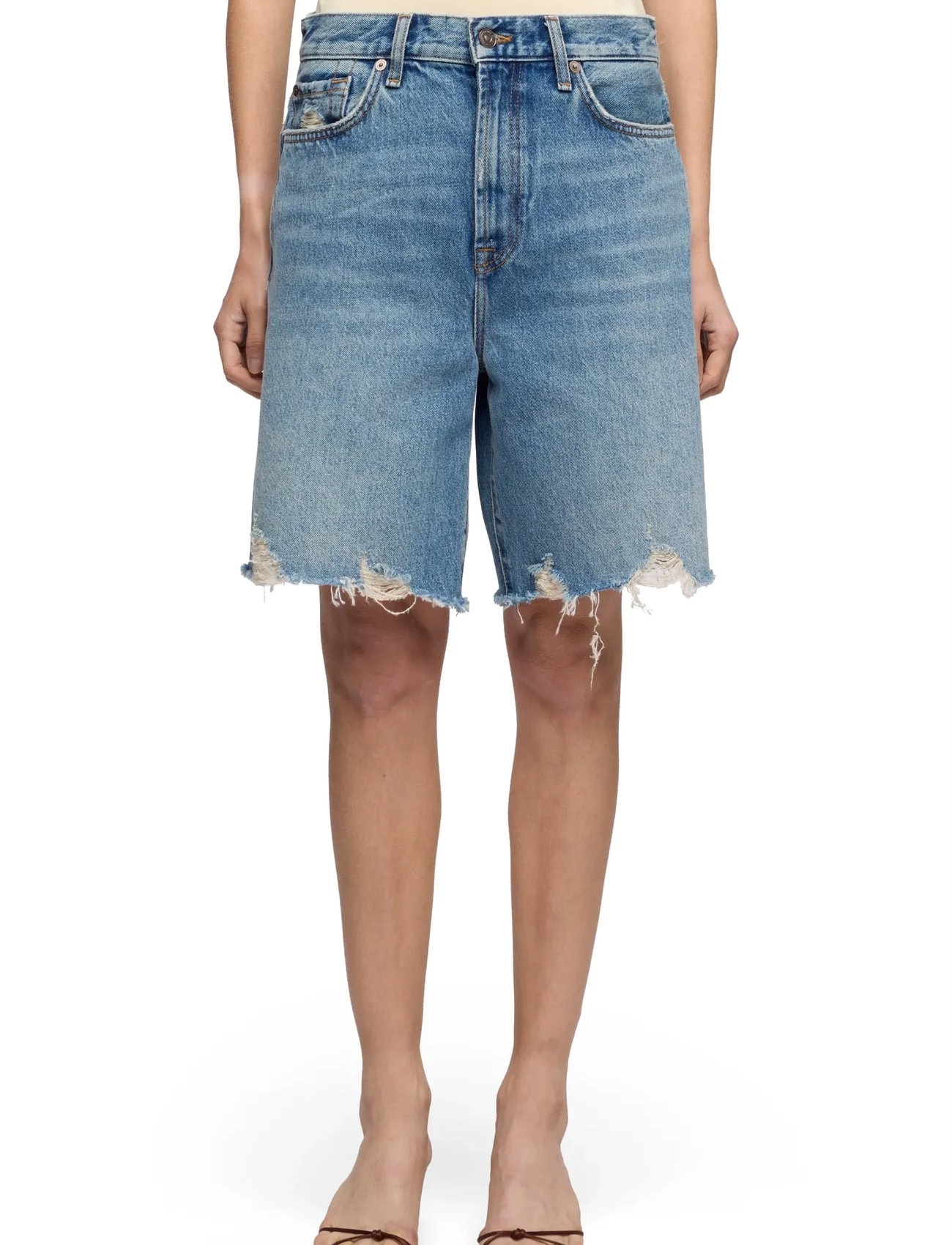 7 For All Mankind Lola Shorts Wave, 28 x 8, Blue, Shorts > Denim Shorts, Dame