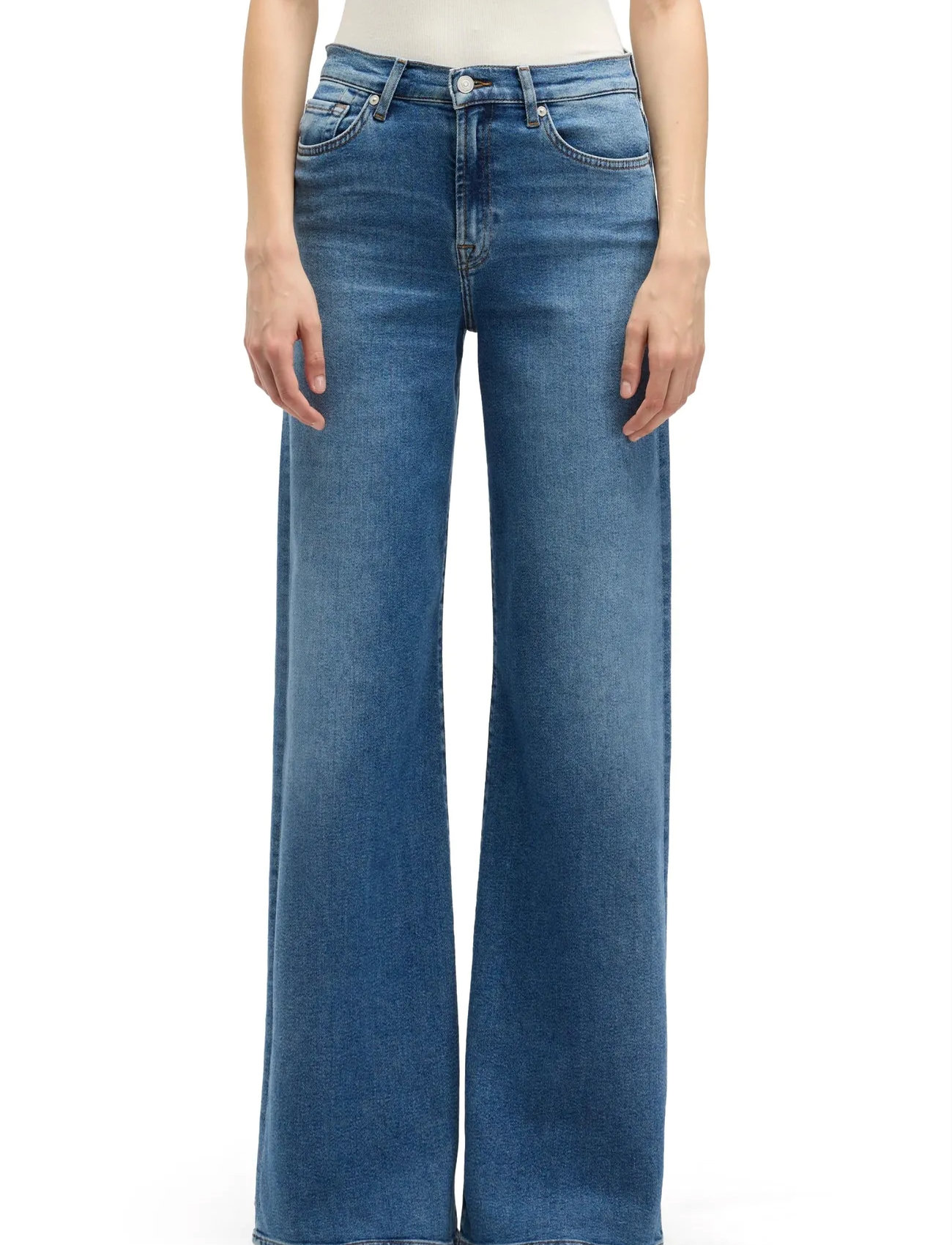 7 For All Mankind Lotta Oceanstone, 31 x 34, Blue, Jeans > Flares, Dame