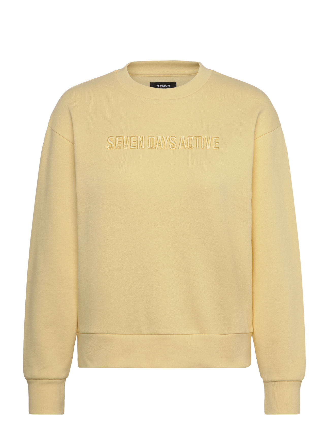 7 DAYS Active Organic Fitted Crewneck, XS, Yellow, Sport Sweatshirts & Hoodies > Sport Sweatshirts, Dame