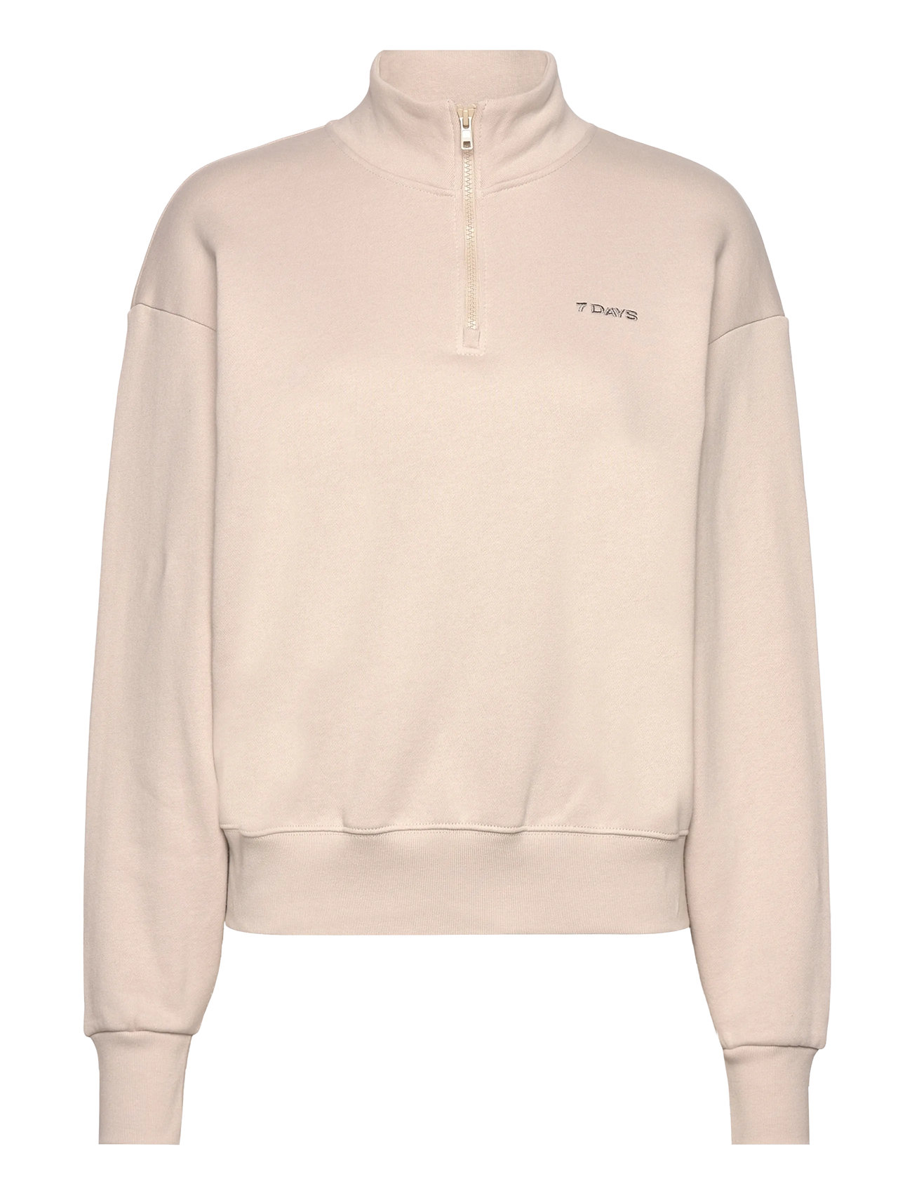 7 DAYS ACTIVE Organic Fitted Half Zip Cream - L - Damen