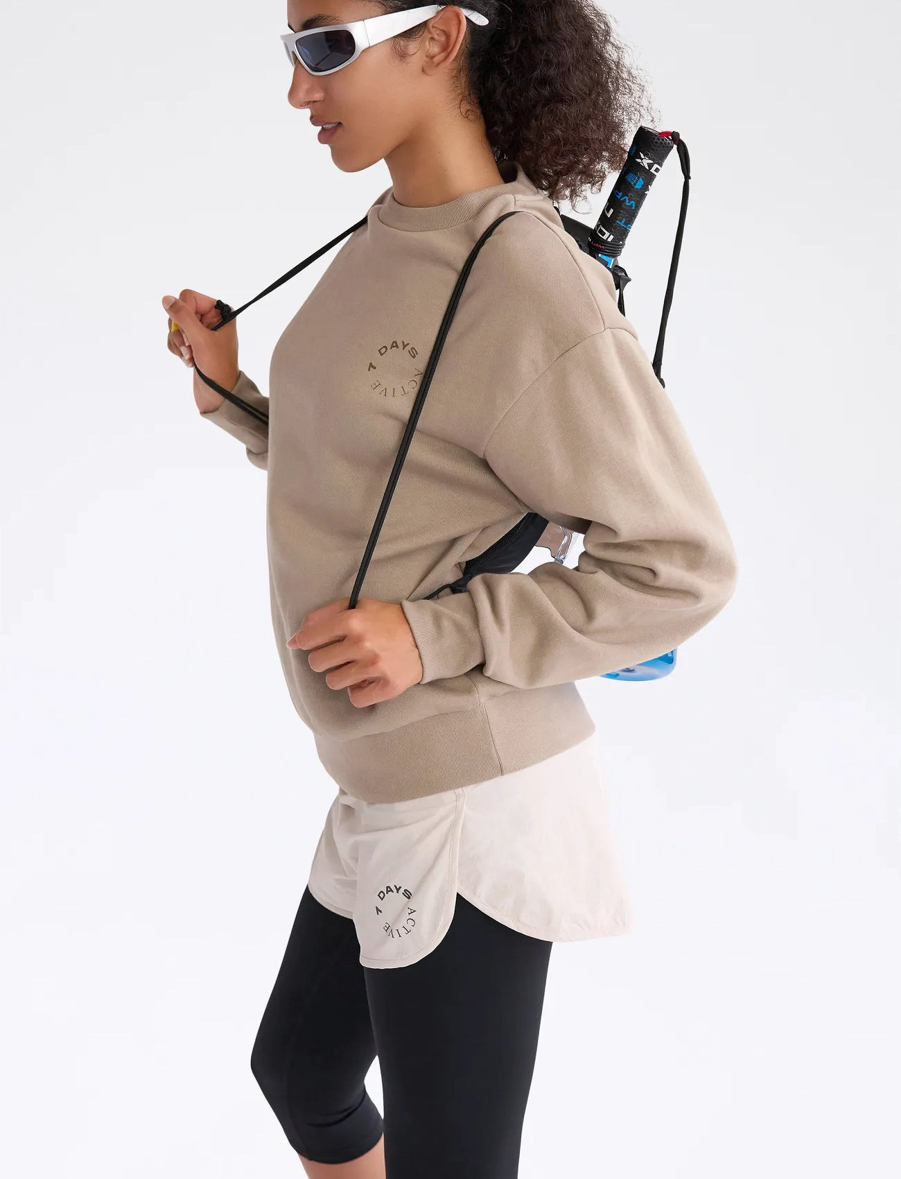 7 DAYS Active Organic Crewneck, XL, Beige, Sport Sweatshirts & Hoodies > Sport Sweatshirts, Dame