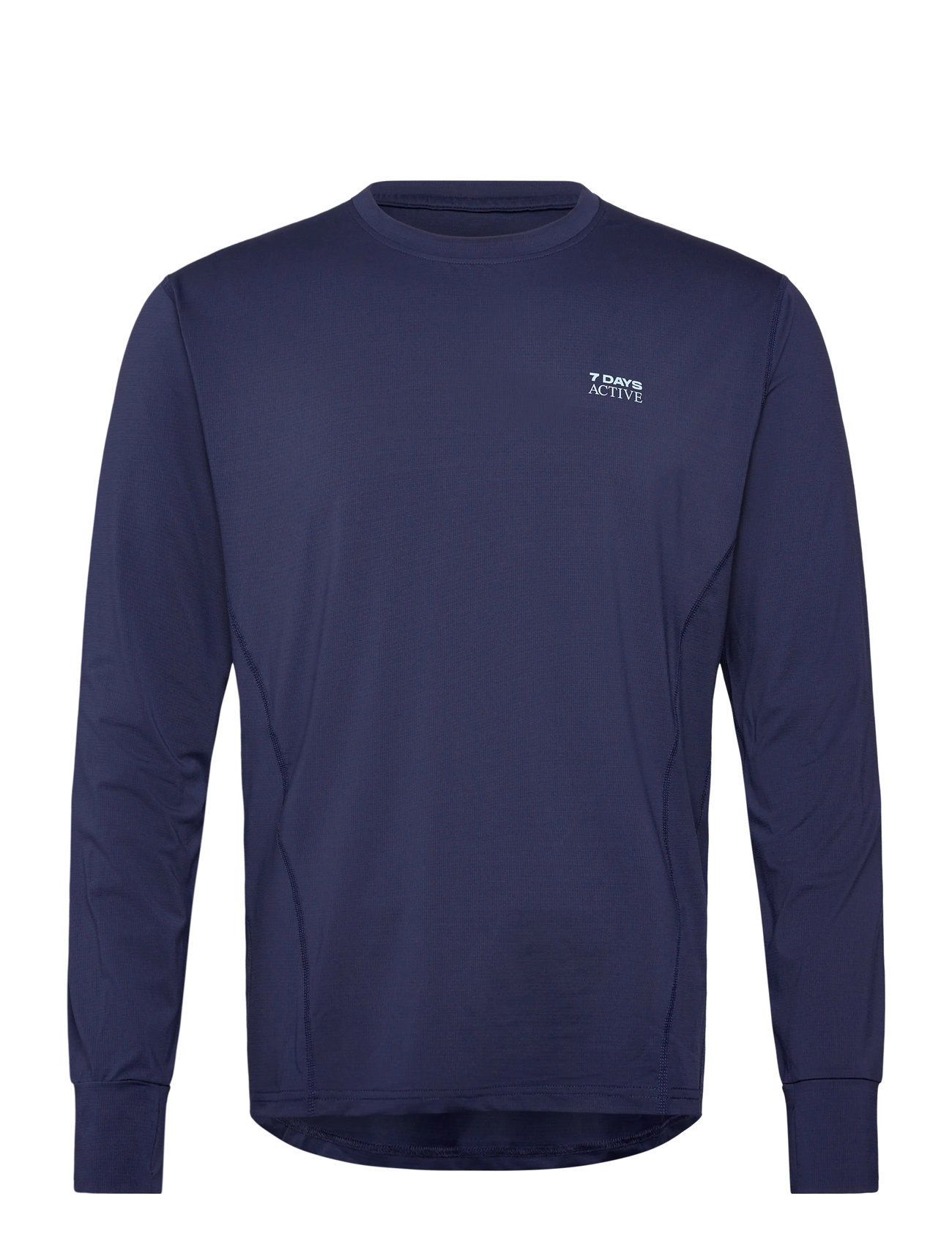 7 DAYS Active Training Long Sleeve Tee, S, Navy, Sport Overdele > Sport Long Sleeved Overdele, Herre
