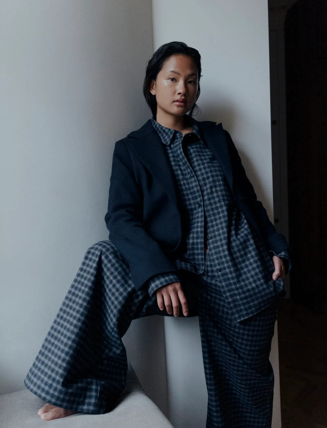A Part Of The Art Vacant Pants Black Check, L, Multi/patterned, Nat- Og Loungewear > Bukser, Dame