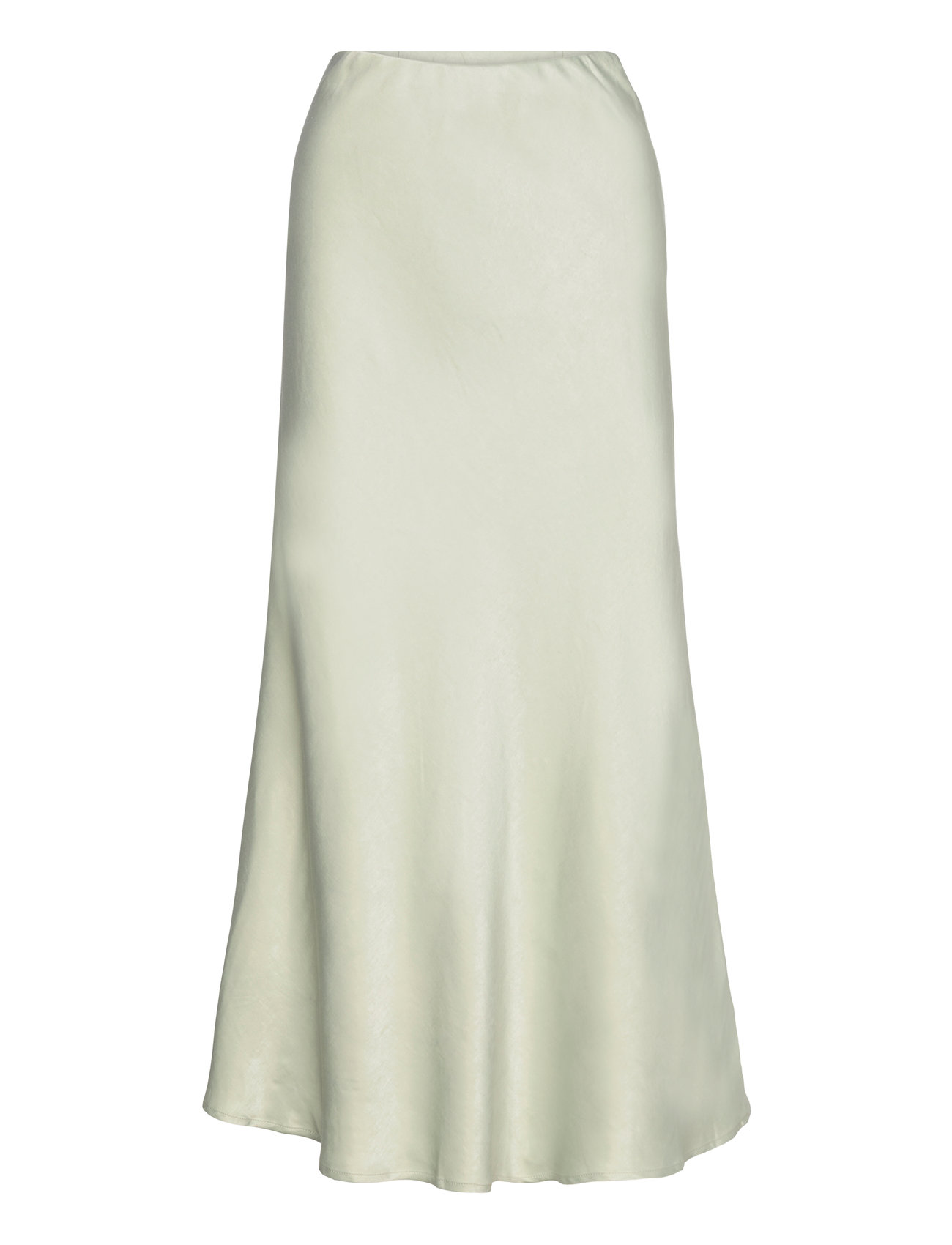 Carry Sateen Skirt Knælang Nederdel Cream A-View