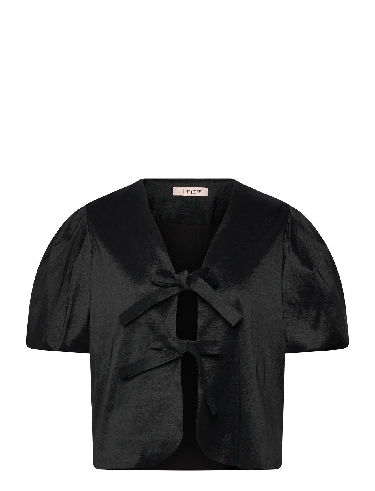 A-View Christa Bow Jacket, 40, Black, T-Shirts & Toppe > Kortærmede, Dame