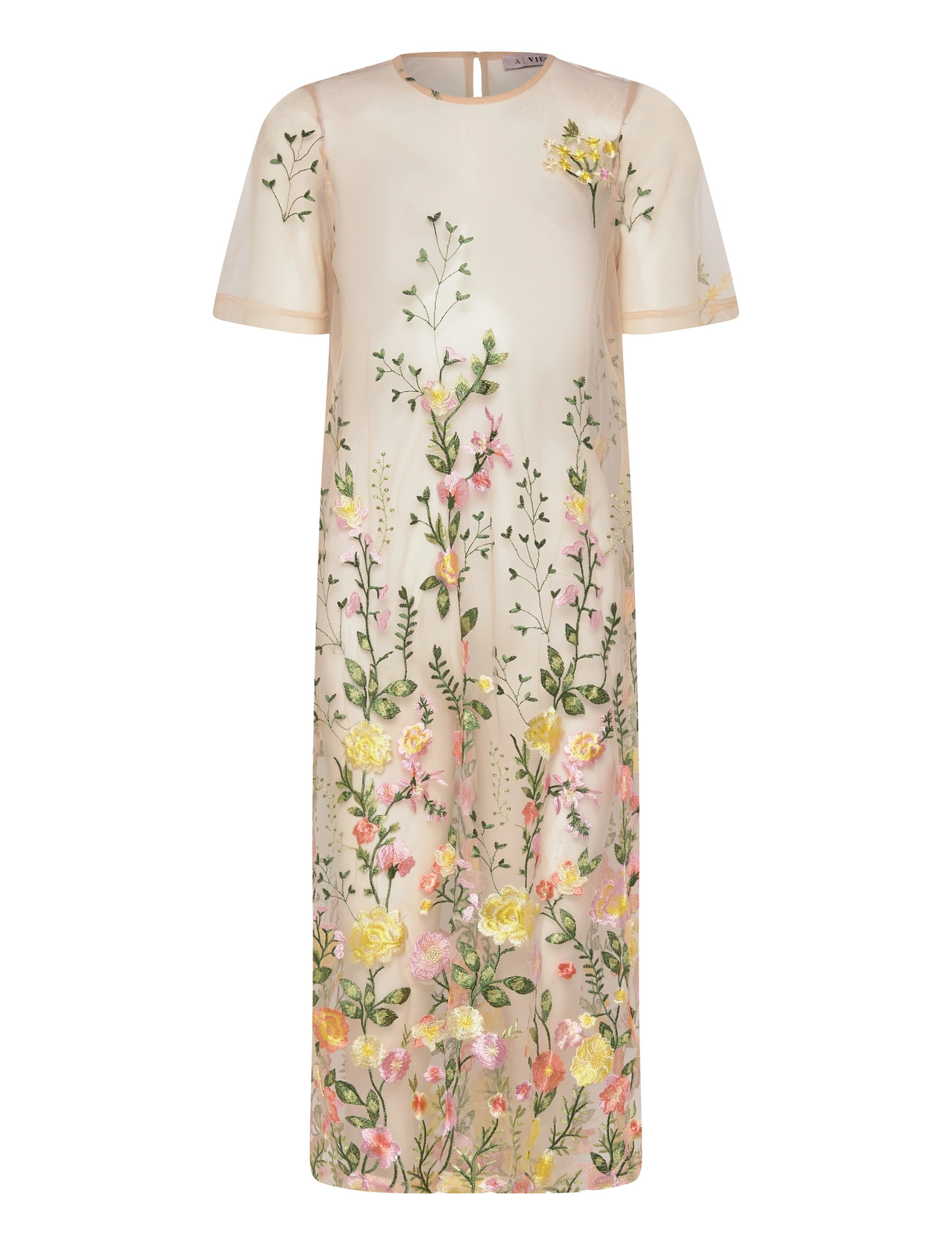 A-VIEW Fuschia Midi Kleid Cream - 38 - Damen