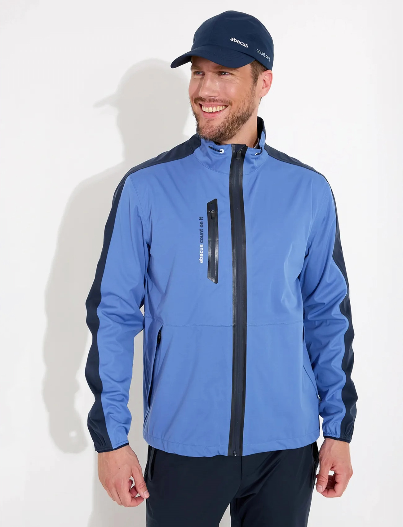Abacus Mens Bounce Rainjacket, L, Blue, Regntøj > Regnfrakker, Herre