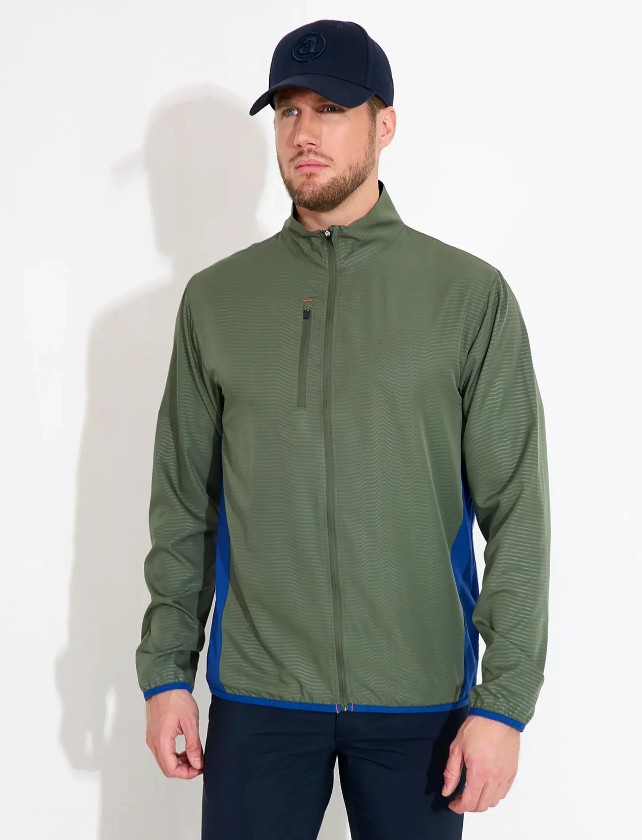 Abacus Mens Lanark Stretch Windjacket, S, Khaki green, Sport Jackets > Sport Golf Jackets, Herre