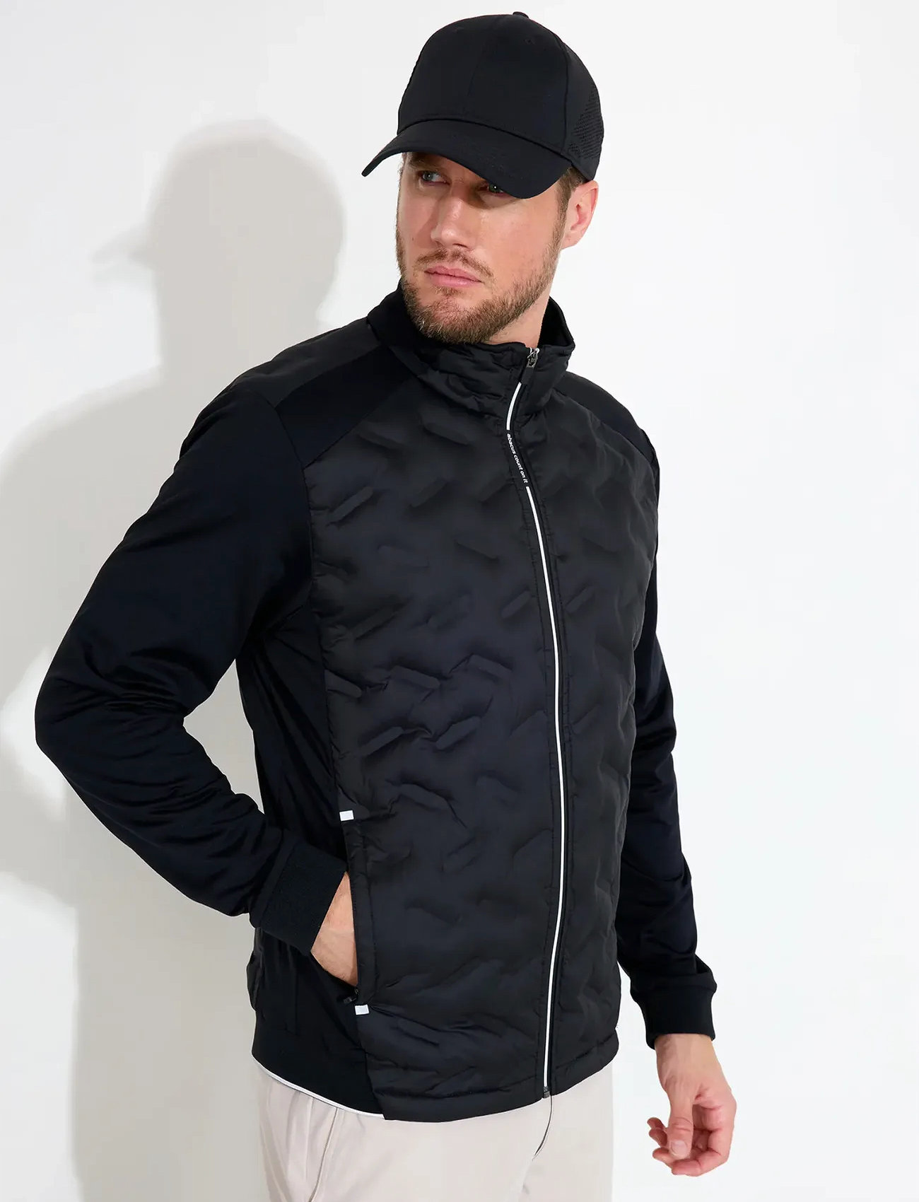 Abacus Mens Portrush Hybrid Jacket, XXL, Black, Sport Jackets > Sport Golf Jackets, Herre