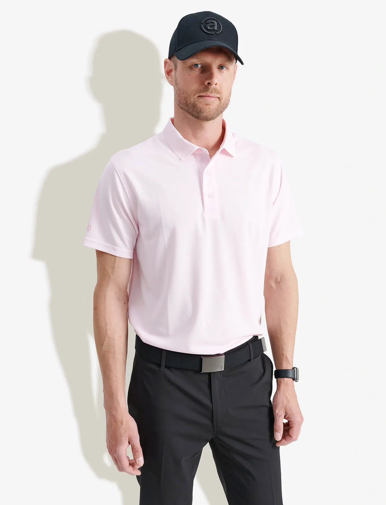 Abacus Mens Cray Drycool Polo, M, Pink, Poloer > Kortærmede, Herre