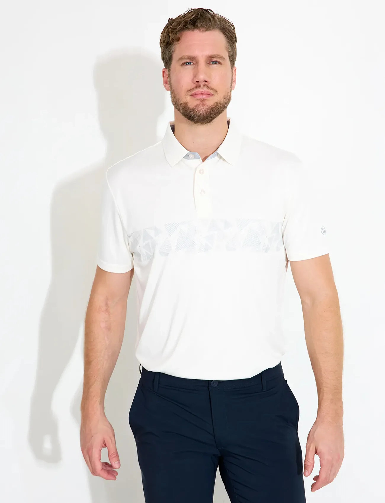 Abacus Mens Walton Drycool Polo, M, Cream, Sport Polos > Sport Short-sleeved Polos, Herre