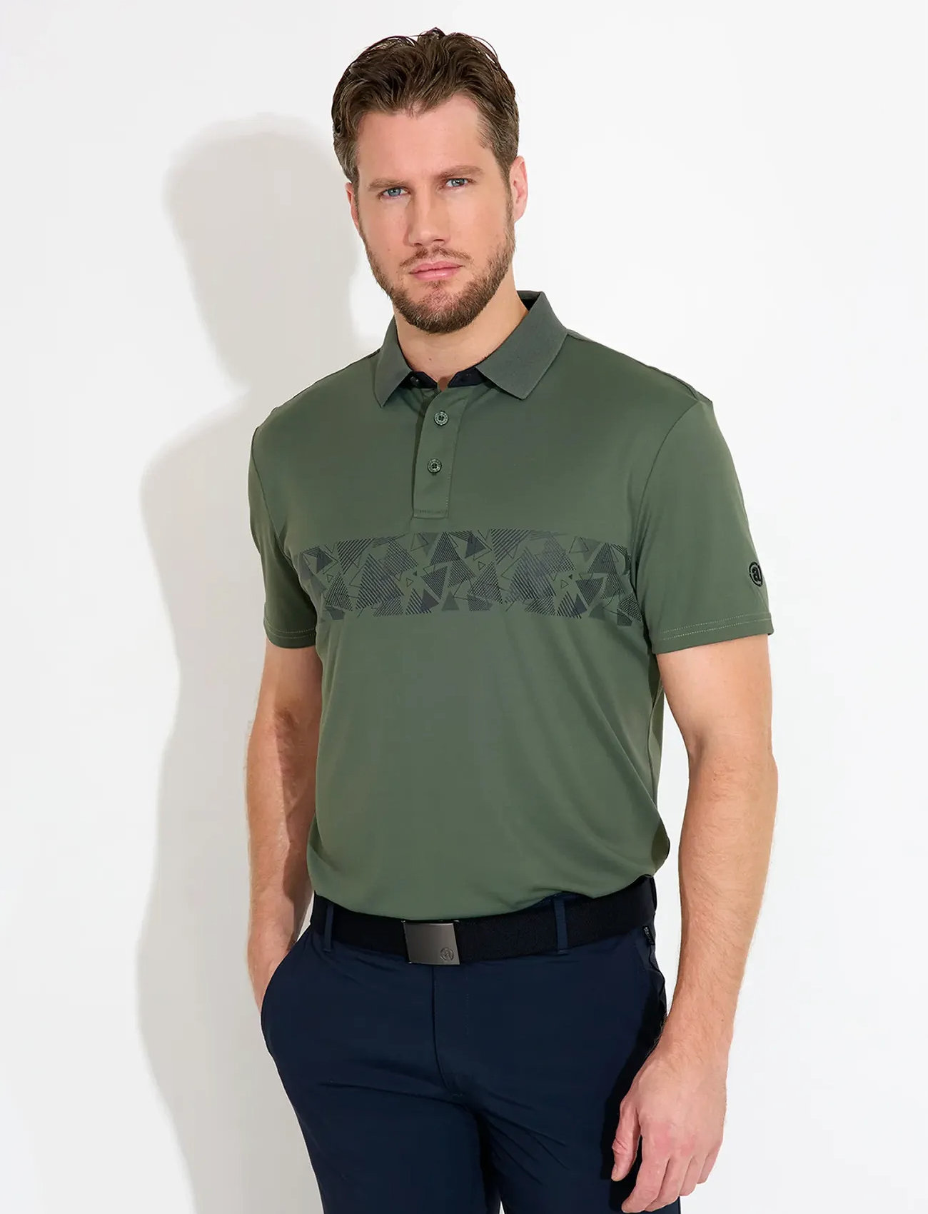 Abacus Mens Walton Drycool Polo, S, Khaki green, Sport Polos > Sport Short-sleeved Polos, Herre