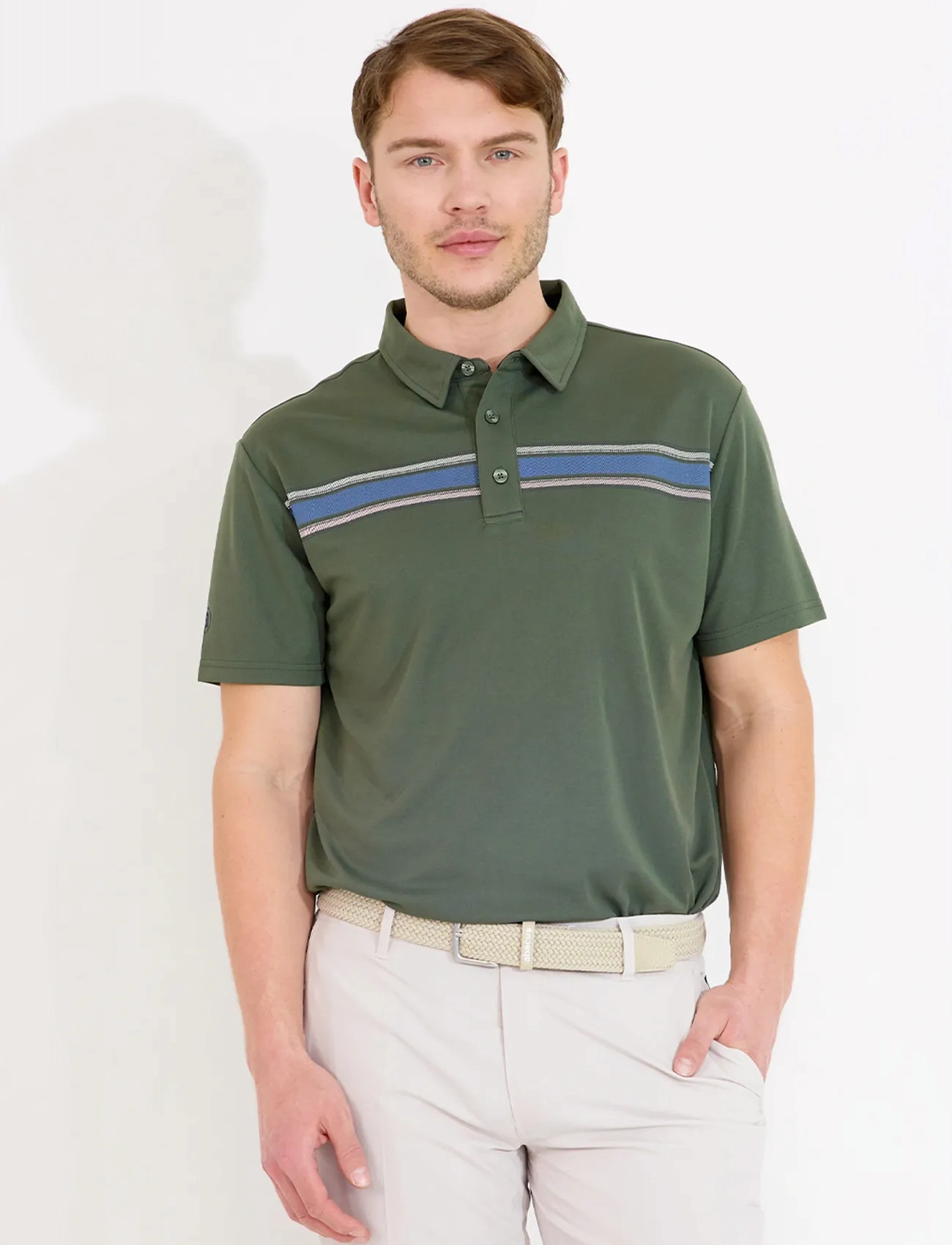 Abacus Mens Cruit Drycool Polo, L, Khaki green, Sport Polos > Sport Short-sleeved Polos, Herre