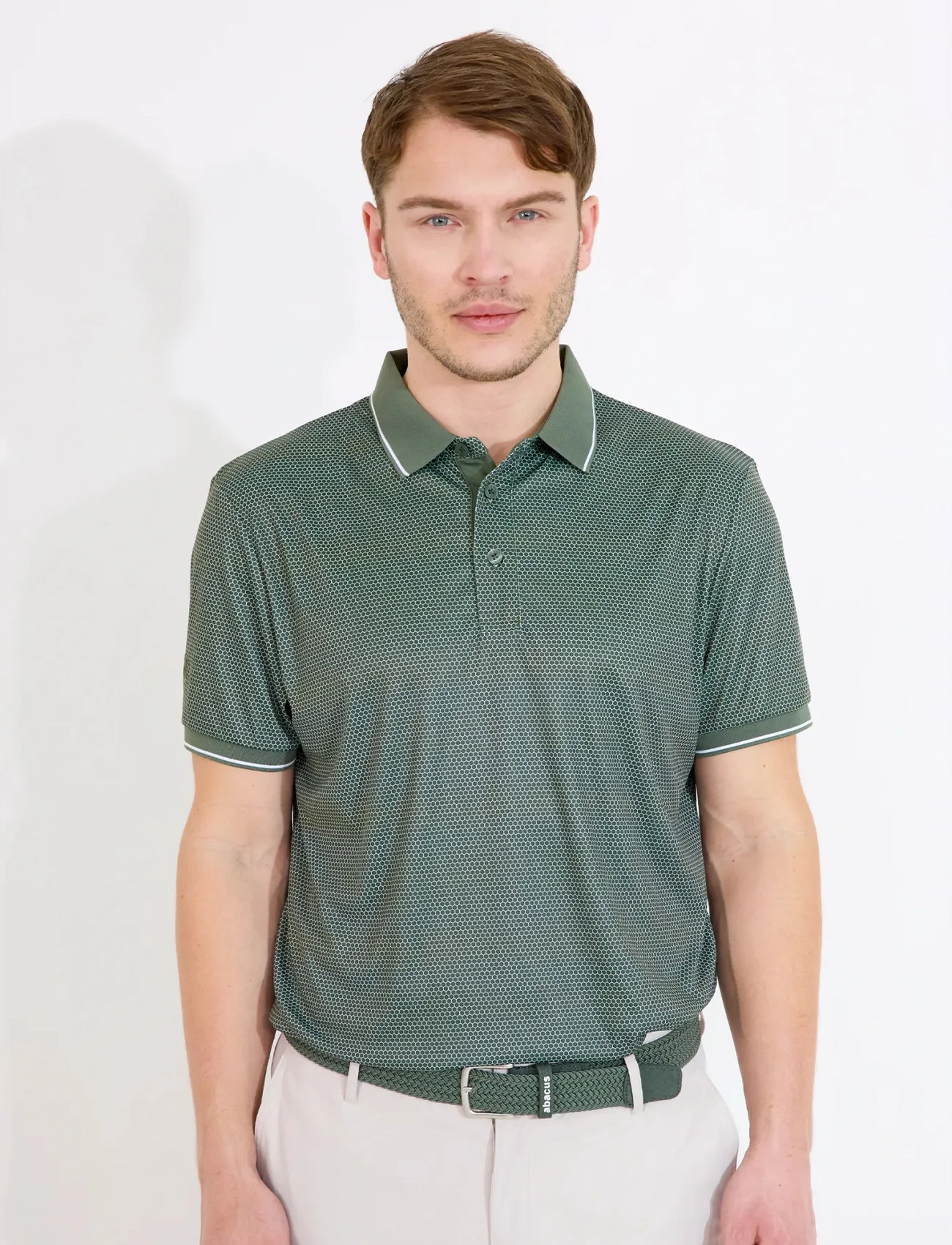 Abacus Mens Headfort Drycool Polo, L, Khaki green, Sport Polos > Sport Short-sleeved Polos, Herre