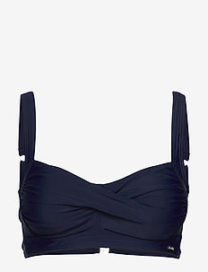 Capri,twisted soft bra - bikinitoppar med bygel - navy
