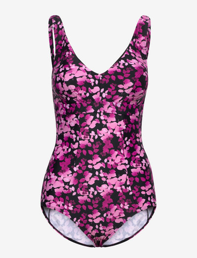 FADED LEAVES Kanters swimsuit Reco - baddräkter - black/pink