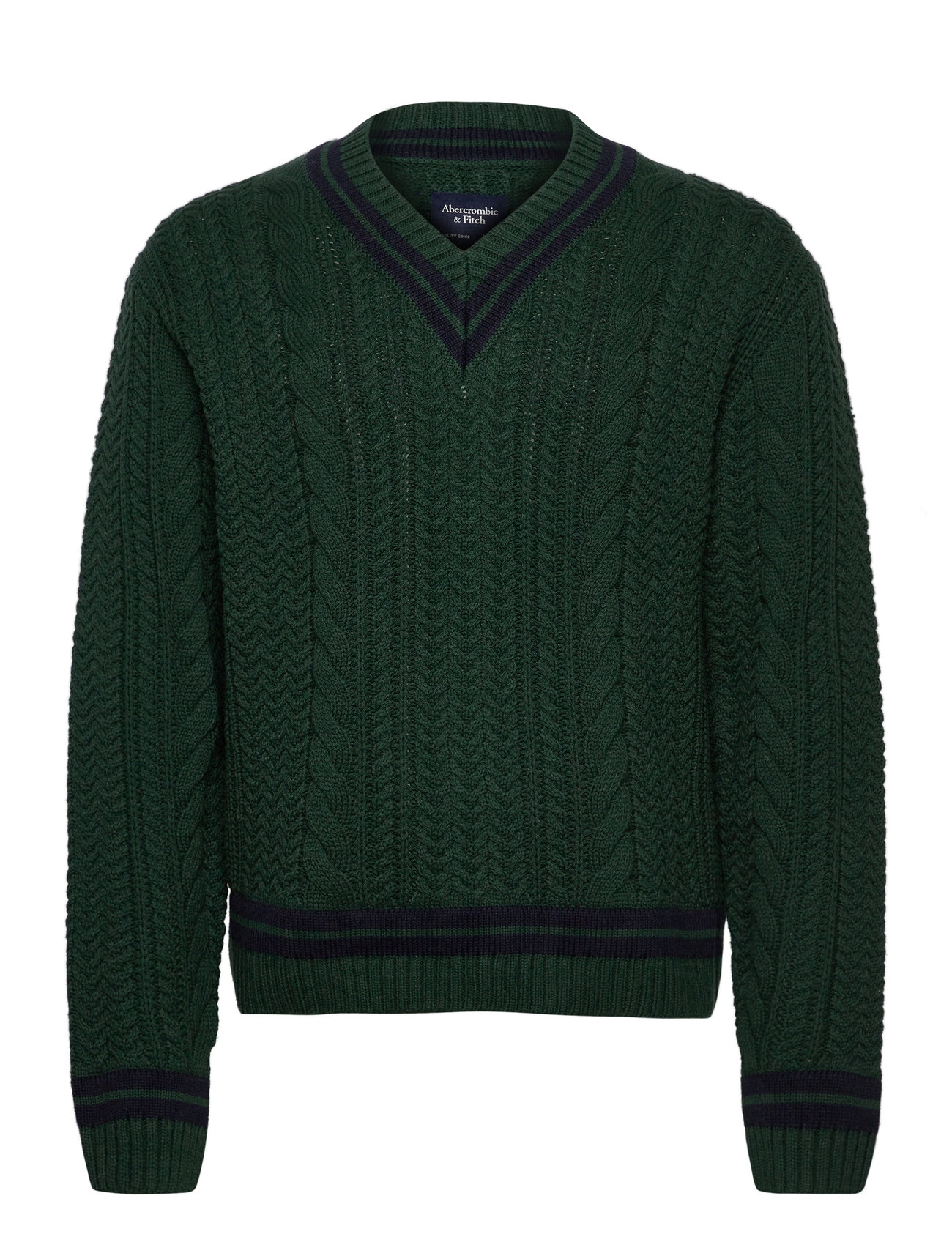 ABERCROMBIE & FITCH Oversized Cricket Cable V Neck Grün - XL - Herren
